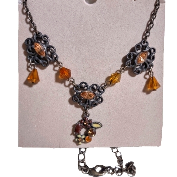 Brown Topaz Colored Gems Y Necklace - Picture 3 of 10